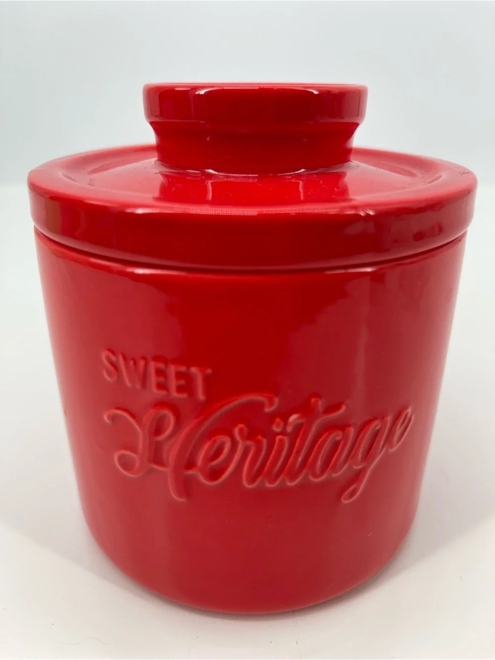 ⭐️Red 'Sweet Heritage' Ceramic Butter Bell